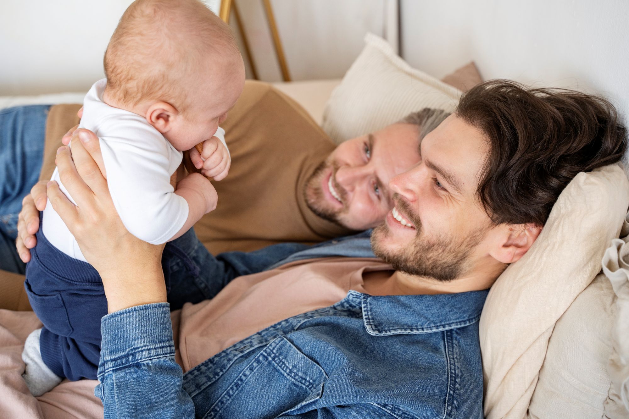 Same-sex male couple family