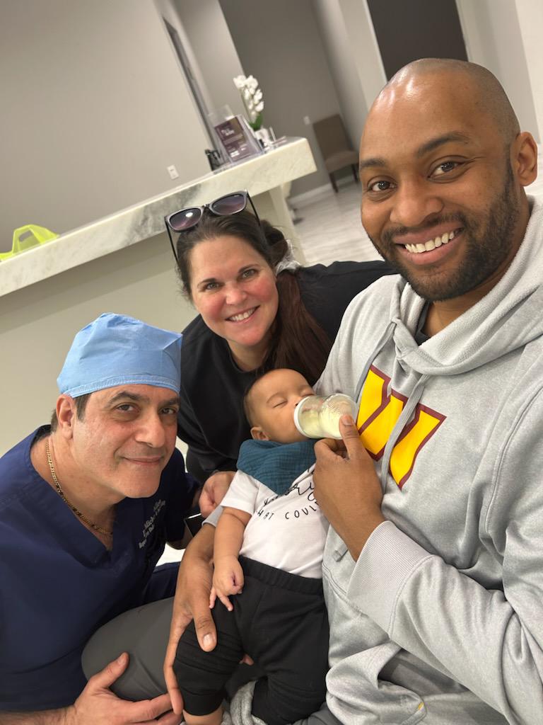 A happy family testimonial photo.